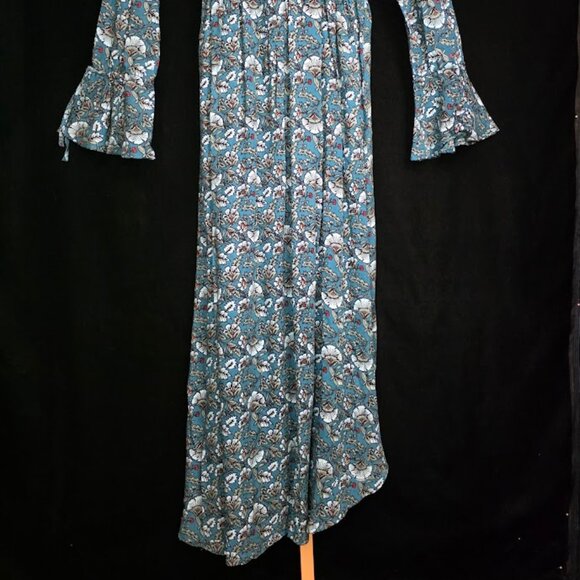 NWT Band of The Free Jewel Teal Floral Wrap Maxi Dress M - Picture 9 of 15